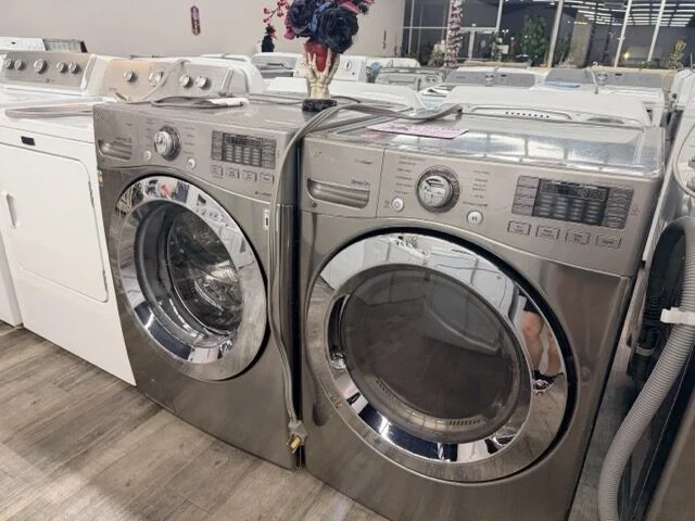 Used LG stainless front-load washer and dryer pair at DT's Outlet Wichita
